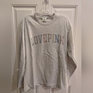 SOLD - Victoria's Secret PINK Bling Long Sleeve Shirt Size L